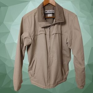 Columbia Sportswear Beige Windbreaker Lightweight Jacket Size Medium Zip Up